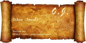 Odor Jenő névjegykártya